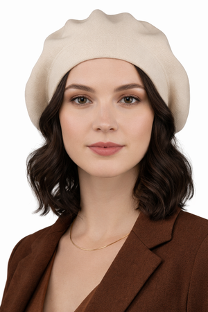 Beret damski PTN BER-A10 Beige