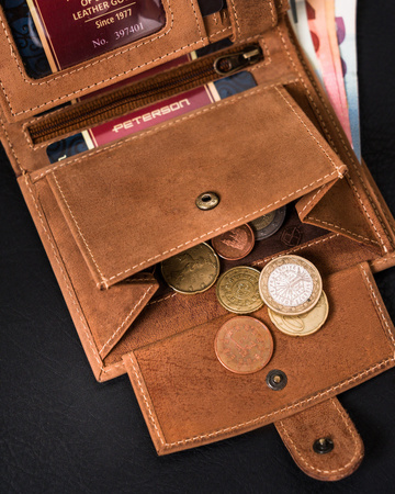 Leather wallet PTN 317Z 2-1-5 COGNAC