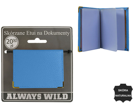 Skórzane etui na dokumetny 302-BL L.Blue