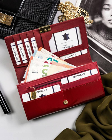 Portfel skórzany ROVICKY RH-27A-1-SAF Red