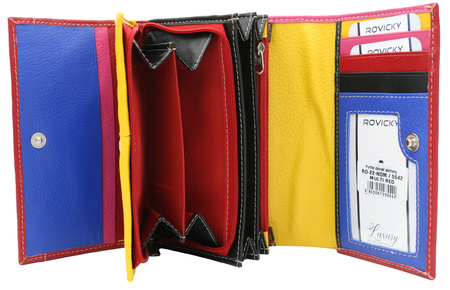 Portfel damski skórzany RD-22-NDM Multi Red