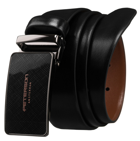 Gift Set: Reversible Men's Leather Belt + 2 Buckles PTN KL-B001 Peterson