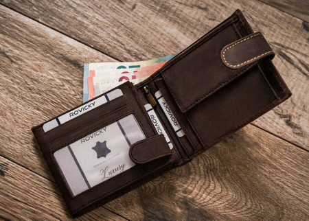 Portfel męski skórzan na blistrze N992L-CHM-BL-DEER Brown