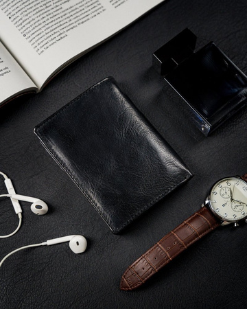 Portfel skórzany RFID ROVICKY RV-7680056-9 Black