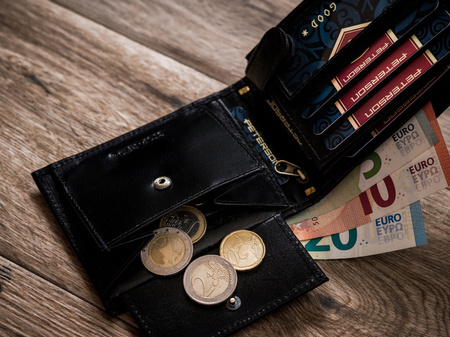 Portfel skórzany PTN 304.01 2-1-1 Black+Red