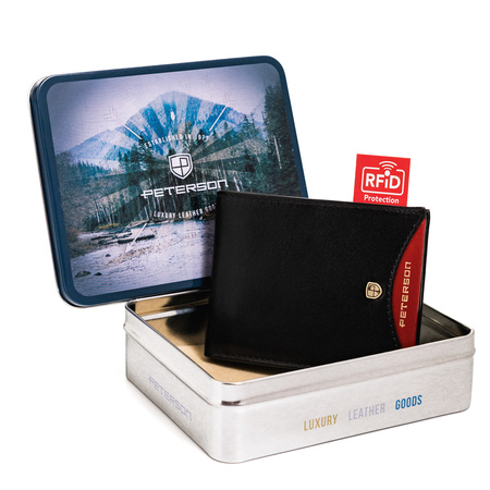 Portfel męski skórzany PTN 366.01 2-1-1 Black