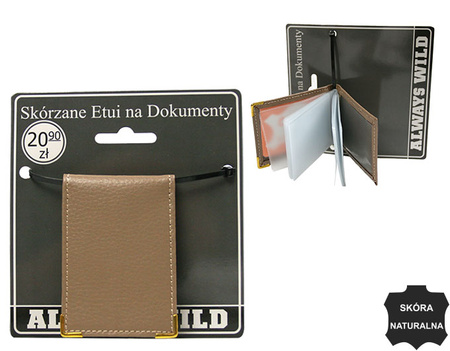 Skórzane etui na dokumetny 301-BL Beige