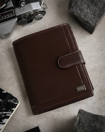 Portfel skórzany RFID PC-108L-BAR Brown