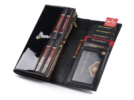 Portfel damski skórzany PTN BC-467 Black+Red