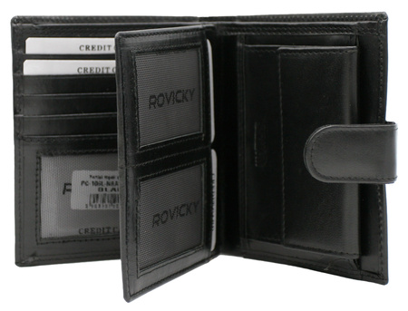 Men's Leather Wallet PC-106L-NBAR Black
