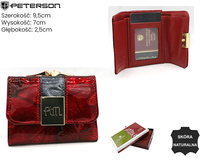 Portfel damski skórzany PTN 55287-NBF Red-Black