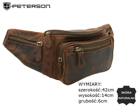PETERSON men's leather kidney case PTN 2506-H