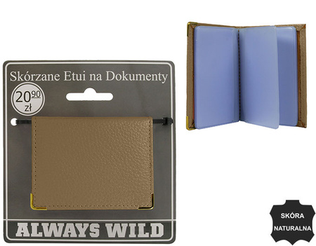 Skórzane etui na dokumetny 302-BL Beige