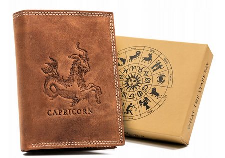 RFID leather wallet Always Wild with a Capricorn zodiac sign N4-CHM-CAPR