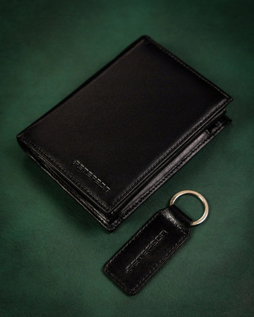 Gift set: leather wallet and keychain PETERSON PTN SET-M-N4-KCS