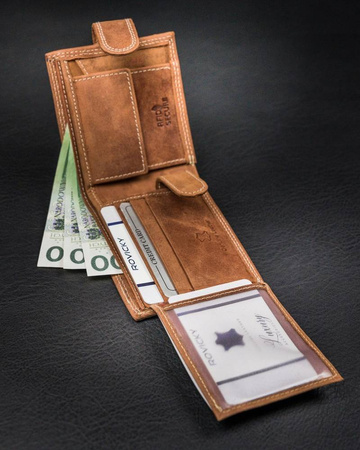 Portfel skórzany N0035L-CHM Cognac