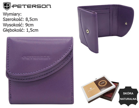 Portfel skórzany RFID PETERSON PTN RD-N08G-MCL Lila