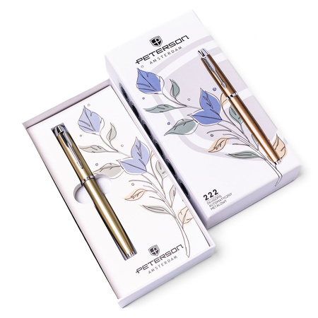Długopis w pudełku Peterson PTN 222-GB Olive-Silver