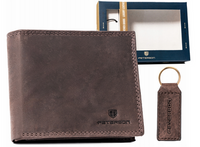 Zestaw skórzany portfel i brelok PETERSON PTN SET-M-N994-CHM
