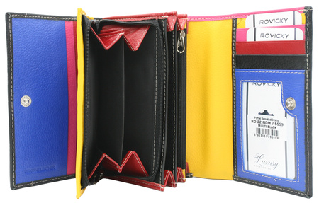 Portfel damski skórzany RD-22-NDM Multi Black