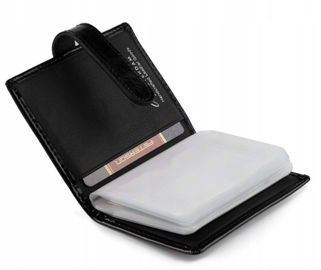 Skórzane etui na dokumenty PTN BP-BC-102 Black