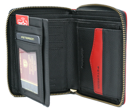 Portfel męski skórzany PTN 340.03 Black+Red