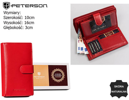 Portfel damski skórzany PTN RD-42-GCL Red