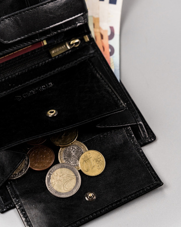 Men's leather wallet PTN N104-VTP BL-RED