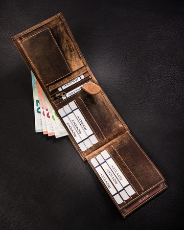 Portfel męski skórzany na blistrze N992-CHM-BL Cognac