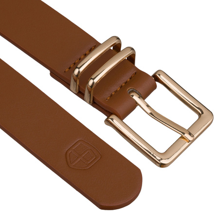Pasek damski wąski PTN STU-14G1 Tan