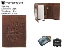 Portfel skórzany RFID PETERSON PTN N4-BE-BEAR