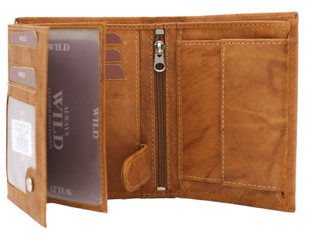 Portfel męski skórzany AW-N4-MAL Tan