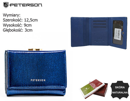 Portfel damski skórzany PTN 15-09-PR Blue