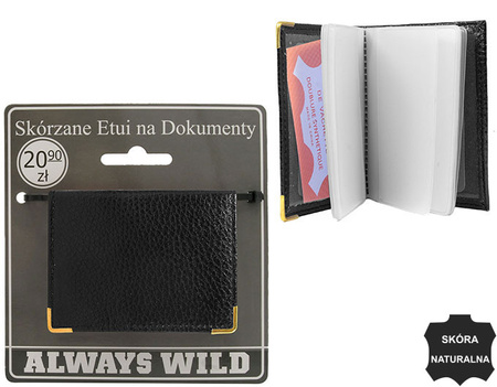 Skórzane etui na dokumetny 302-BL Black