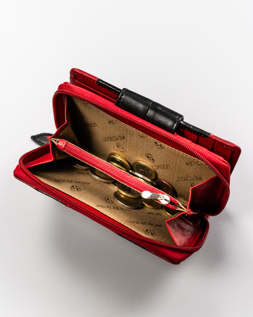 Portfel skórzany PTN KA-18 Red+Black