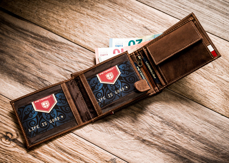 Portfel skórzany RFID PETERSON PTN 304P-01