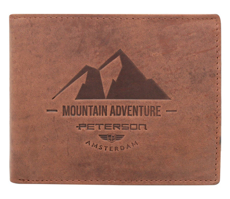 Portfel skórzany RFID PETERSON PTN N992-BE-MOUN L.Brown