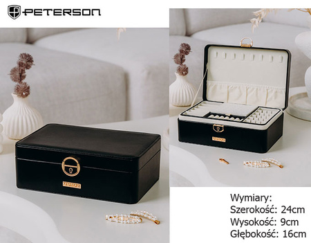A jewelry box made of eco-leather PTN SZK-06 Black