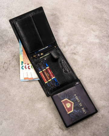 Gift set: leather wallet and keyring PETERSON PTN SET-M-N994-GVT