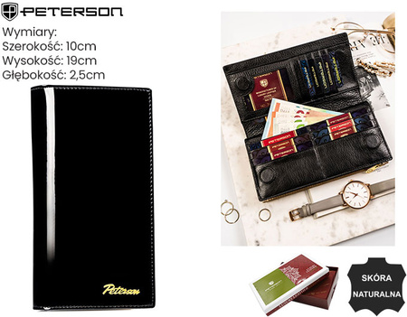 Portfel damski skórzany PTN LJ-421431 Black-Gold