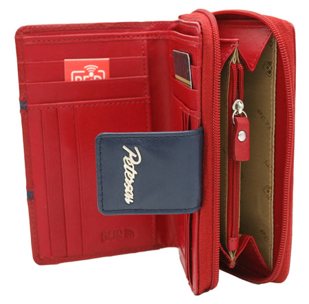 PTN KA-28 Red+Navy Leather Wallet