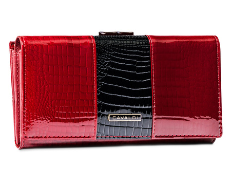 Portfel damski skórzany na blistrze H24-FO-3-RS9-BL Red