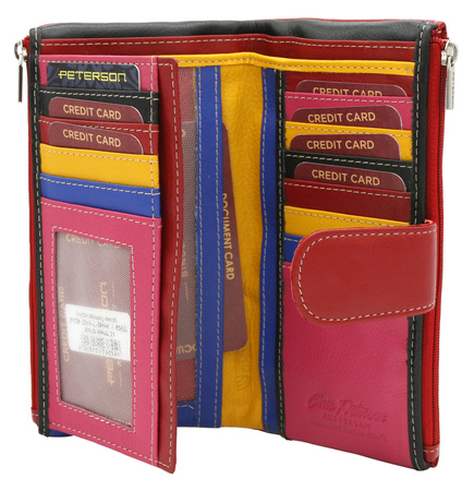 Portfel damski skórzany PTN D24-L-MNK Red Multi