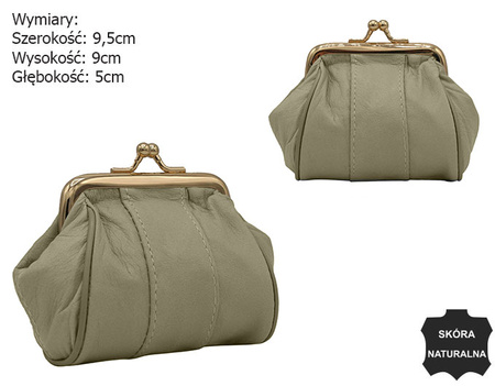 Portmonetka skórzana 662 Beige