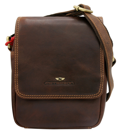 Torba męska skórzana PTN TB-708-COM Cognac
