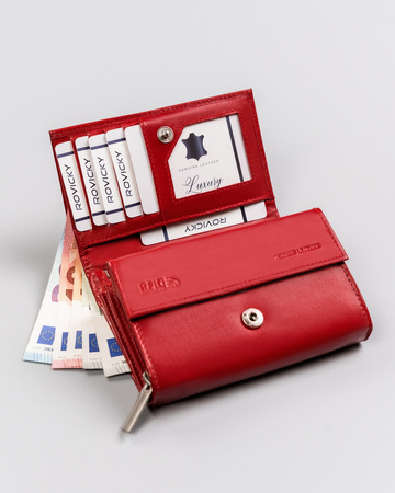 Women's leather wallet R-RD-38-GCL Red