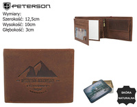 Portfel skórzany RFID PETERSON PTN N992-BE-MOUN Brown