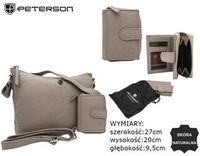 Leather bag+wallet PTN D73-DS Dark Beige