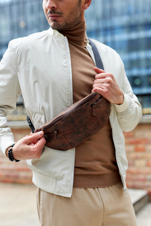 Nerka męska skórzana PETERSON PTN 2507-H Brown