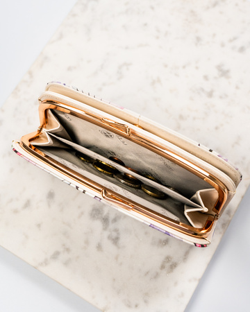 Portfel damski PU PTN 1841-F8 Beige Flower 01